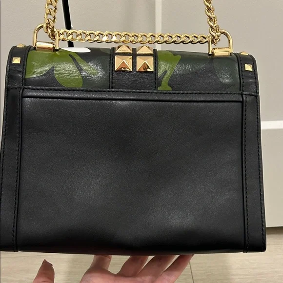 Michael Kors Camo Black, Green, & White Leather Butterfly Bag - Picture 6 of 15